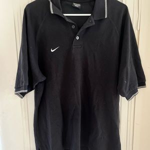 Nike Golf Shirt Black with White Trim Size Large